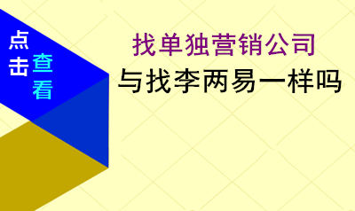 找单独做营销的公司与找李两易老师一样吗？